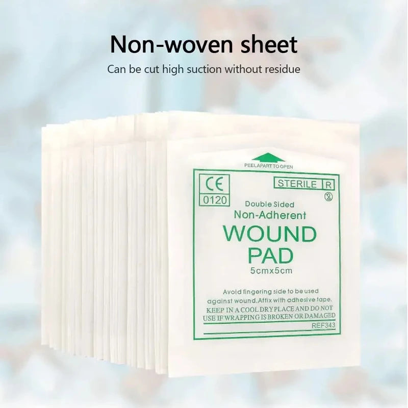 Sterile Non-woven Gauze Pad, Wound Care Supplies for First Aid Waterproof Dressing & Gauze Cotton Pad for Cleaning