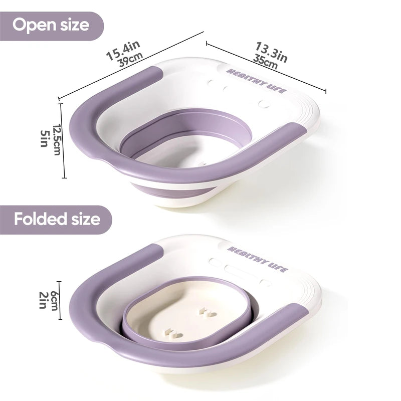 Pregnant Women Sitz Bath Tub Folding Toilet Basin for Postpartum Care & Hemorrhoid Relief