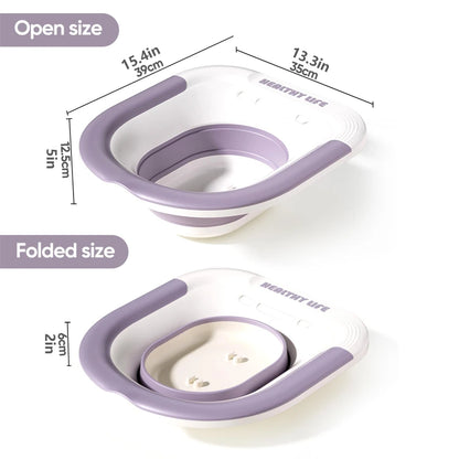 Pregnant Women Sitz Bath Tub Folding Toilet Basin for Postpartum Care & Hemorrhoid Relief