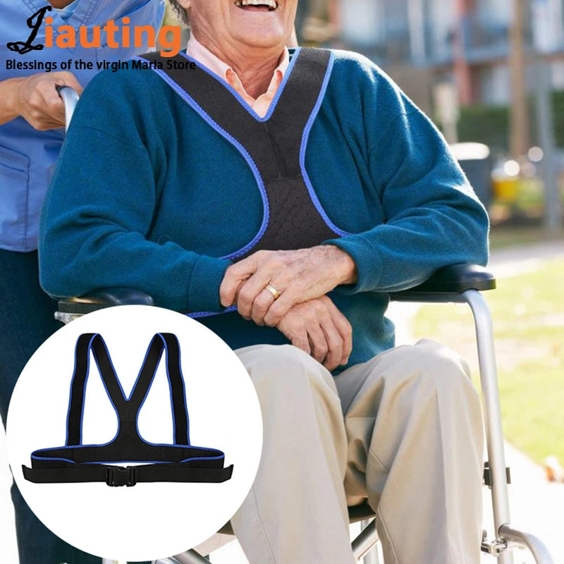 Shoulder Fixing Straps Nursing Band, Wheelchair Safety Seat Belt, Fall Prevention Harness Brace Support Vest for Elderly