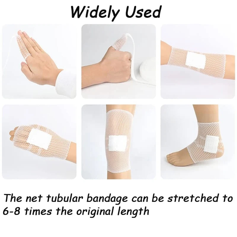 Elastic Net Wound Dressing, Breathable Tubular Bandage Mesh Retainer for Ankle & Adult Wound Care